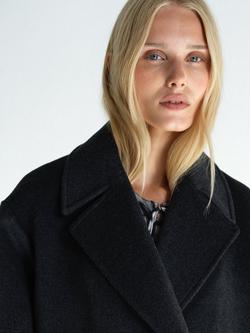 French Connection Adele Wool Blend Pea Coat, Charcoal Grey - view 2, Charcoal Grey