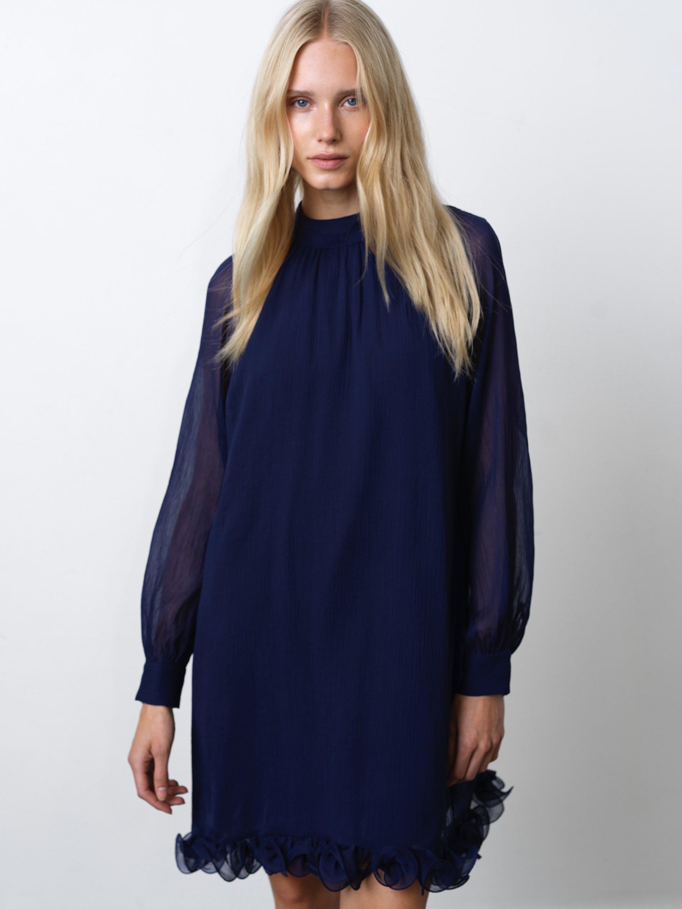 Product image 1 of 1, which shows French Connection Emina Chiffon Mini Dress, Celestial Blue, XS