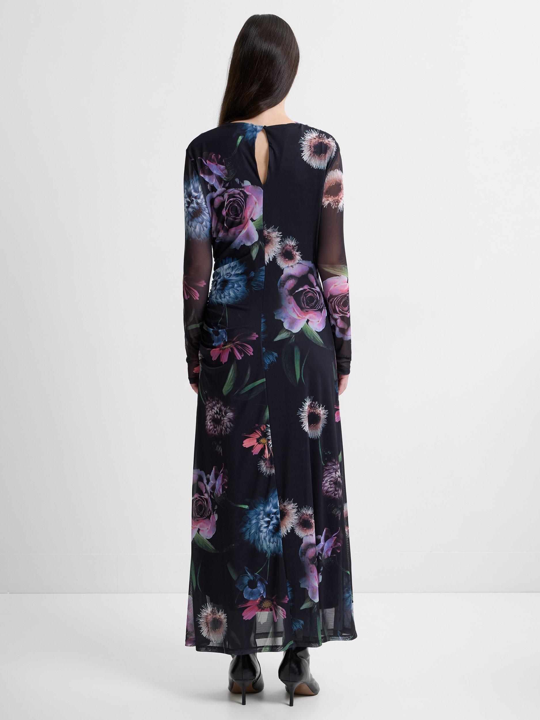 Product image 5 of 6, which shows French Connection Tarissa Floral Mesh Dress, Black/Multi, XS