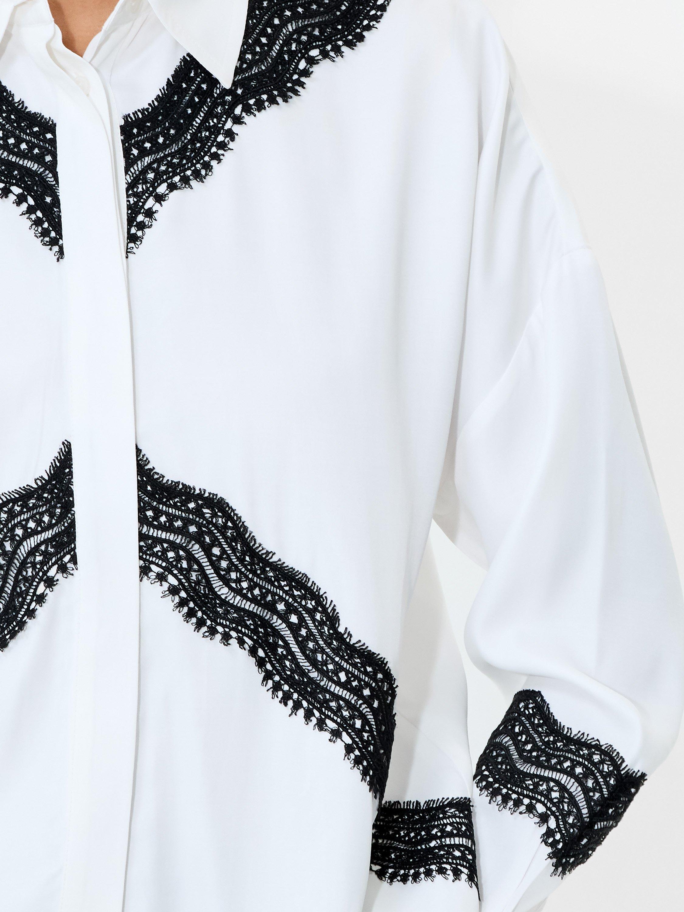 Product image 3 of 5, which shows French Connection Candice Satin Top, Cream/Black, XS