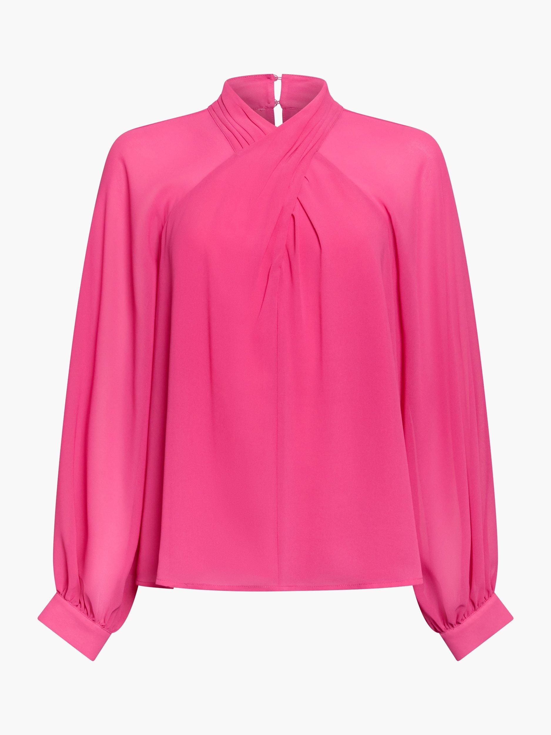 Product image 5 of 5, which shows French Connection Eden Wrap Top, Fluro Pink, XS