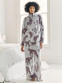 Chelsea Peers Burnout Tiger Fleece Lounge Set, Purple, Purple