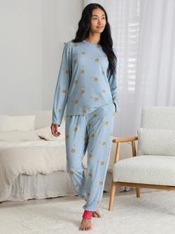 Chelsea Peers Twinkling Sky Long Pyjama Set containing TENCEL™ Modal, Blue, Blue