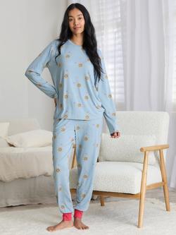 Chelsea Peers Twinkling Sky Long Pyjama Set containing TENCEL™ Modal, Blue - view 2, Blue