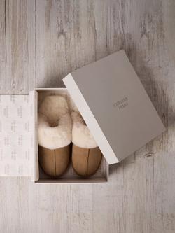 Chelsea Peers Suede Sheepskin Mule Slippers, Camel