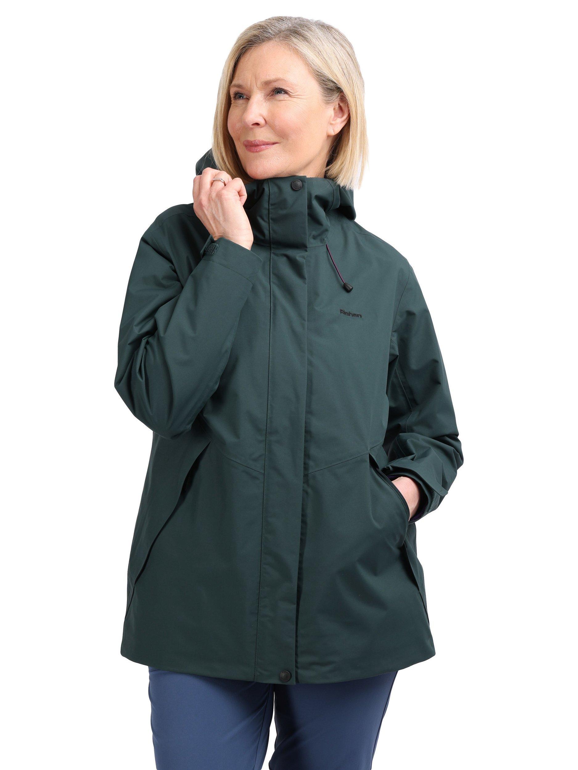 Product image 1 of 6, which shows Rohan Coniston Waterproof Coat, Ethereal Green, XS