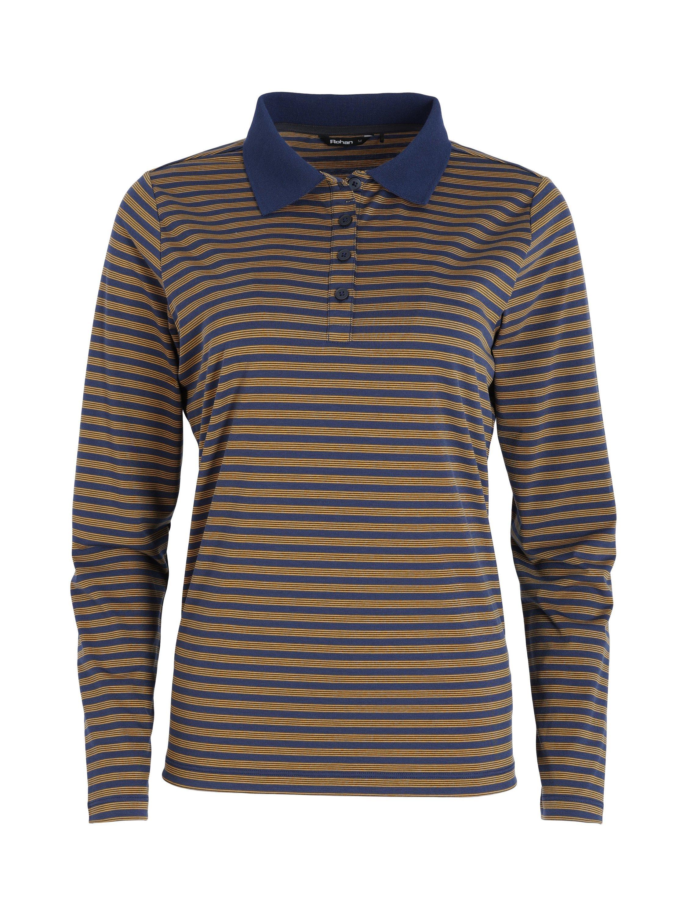 Product image 3 of 5, which shows Rohan Shoreline Polo Blue/Gold Stripe, S