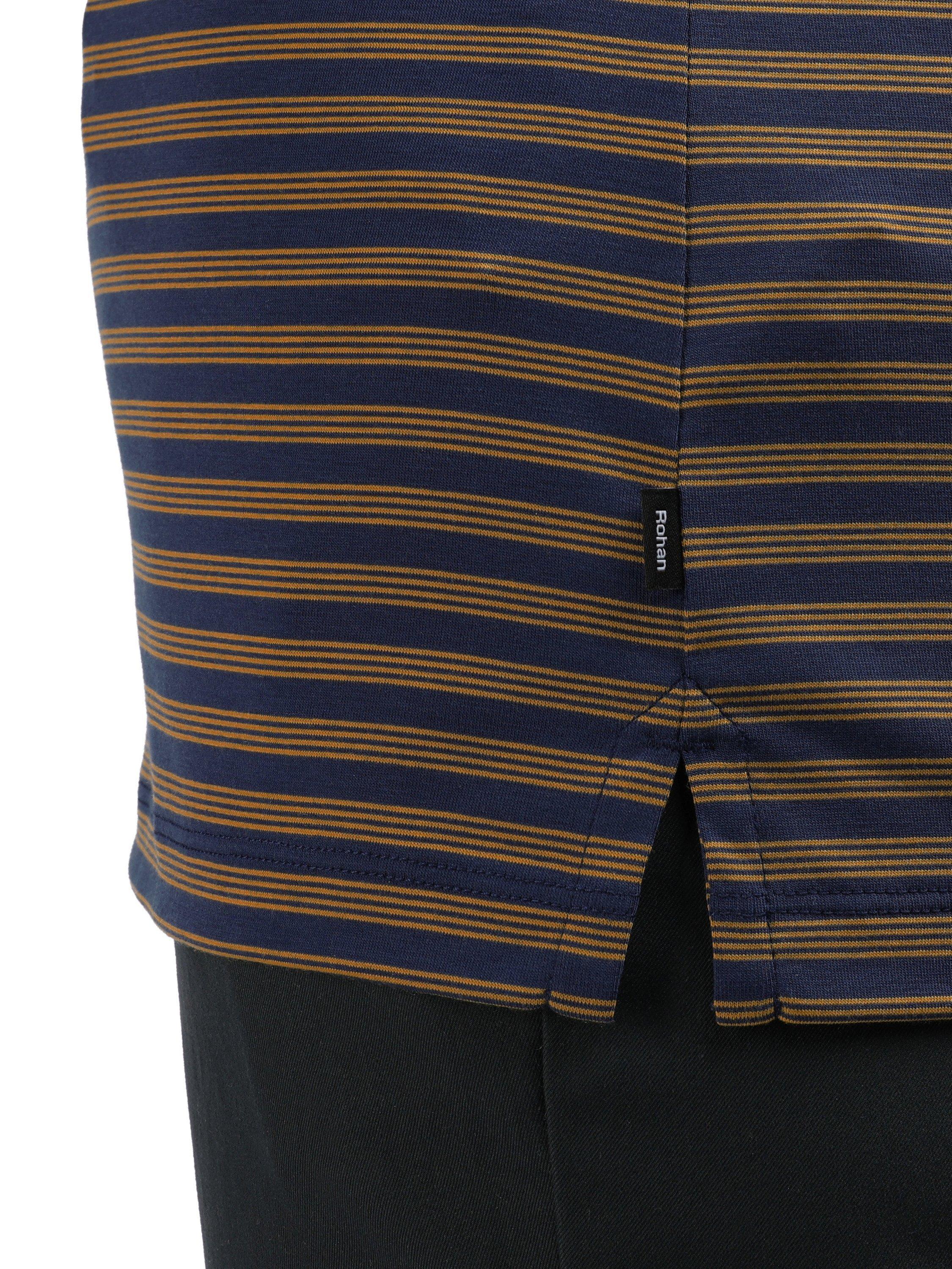 Product image 5 of 5, which shows Rohan Shoreline Polo Blue/Gold Stripe, S