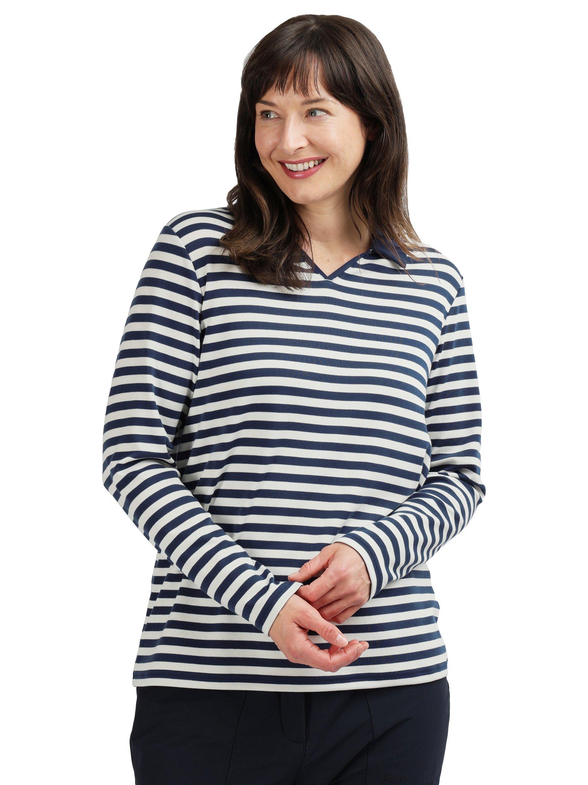 Product image 1 of 4, which shows Rohan Strand Long Sleeve Top, Blue Stripe, XS