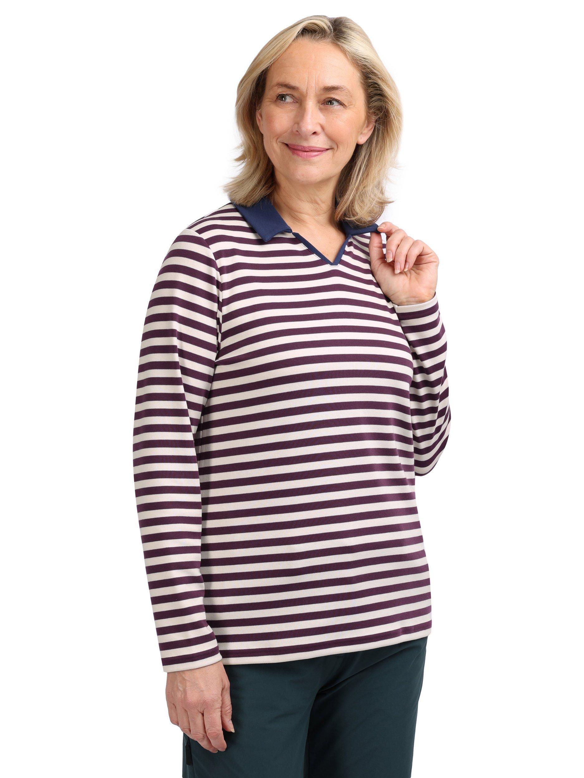 Product image 1 of 5, which shows Rohan Strand Long Sleeve Top, Purple Stripe, XS