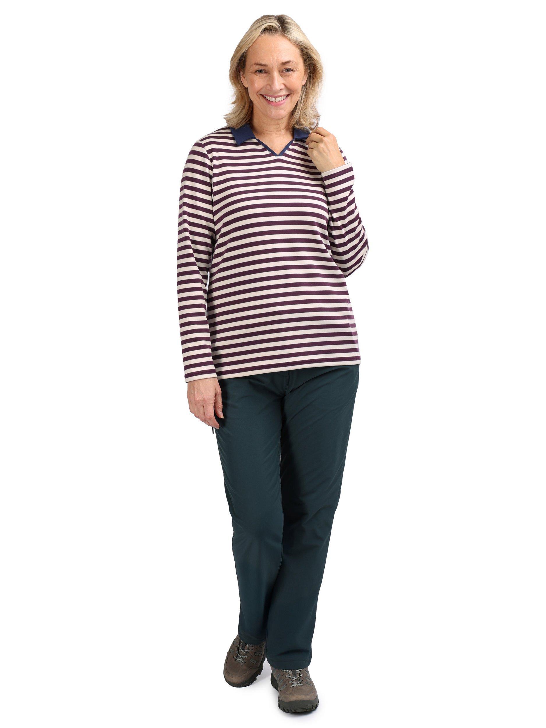 Product image 4 of 5, which shows Rohan Strand Long Sleeve Top, Purple Stripe, XS