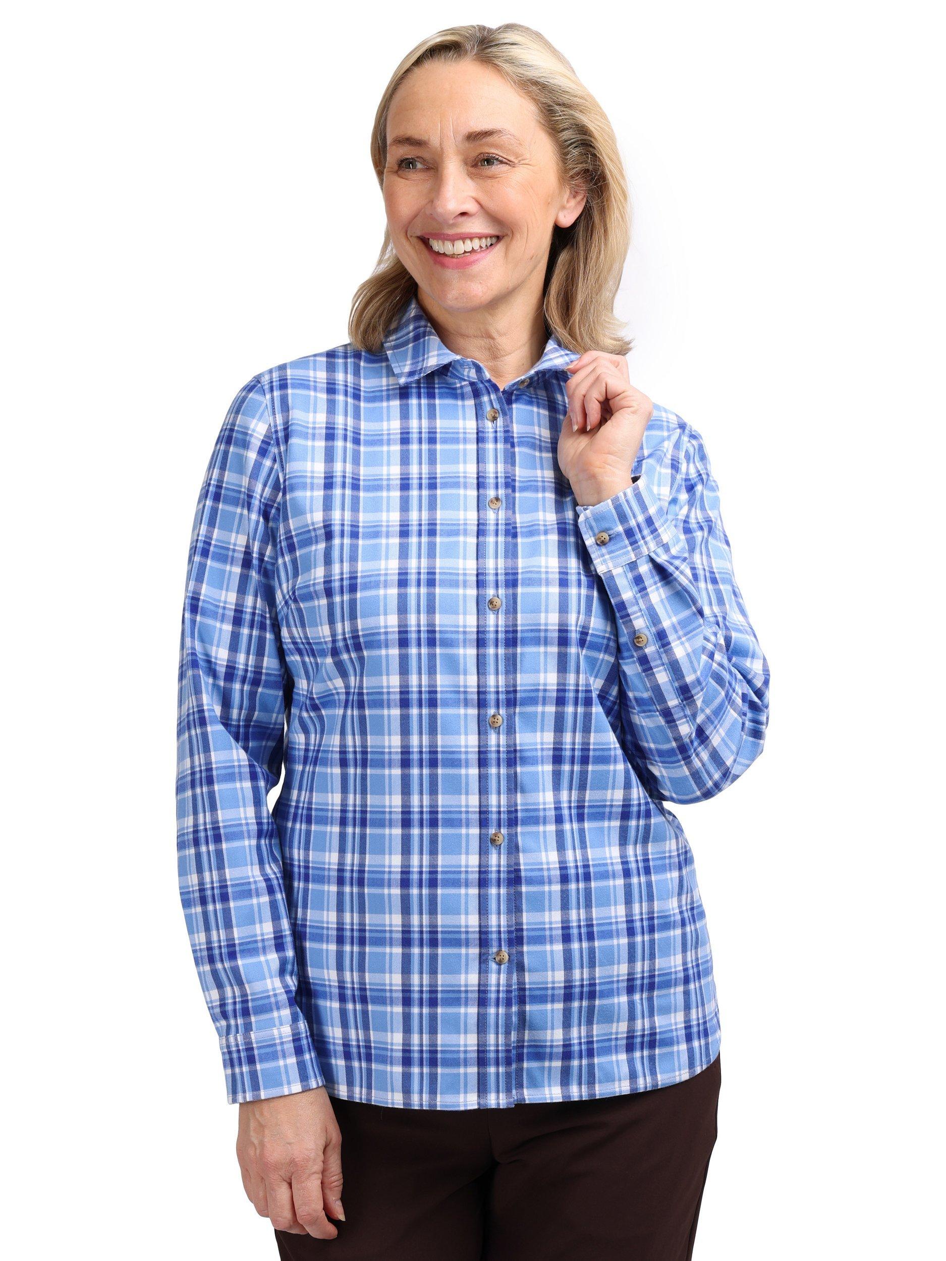 Product image 1 of 4, which shows Rohan Sandford Shirt, Lilac/Blue Check, 8