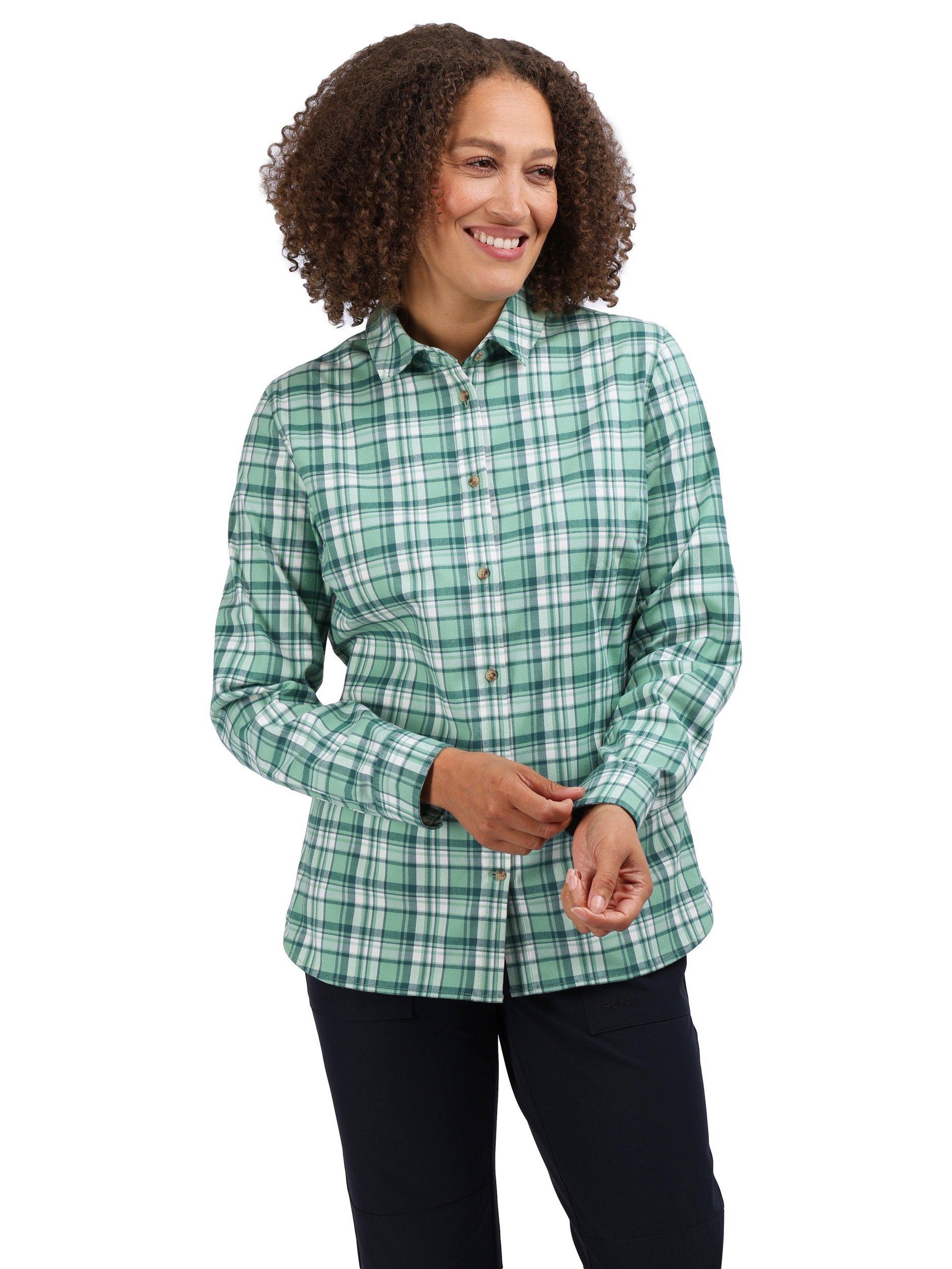 Product image 1 of 4, which shows Rohan Sandford Shirt, Green/Ecru Check , 8