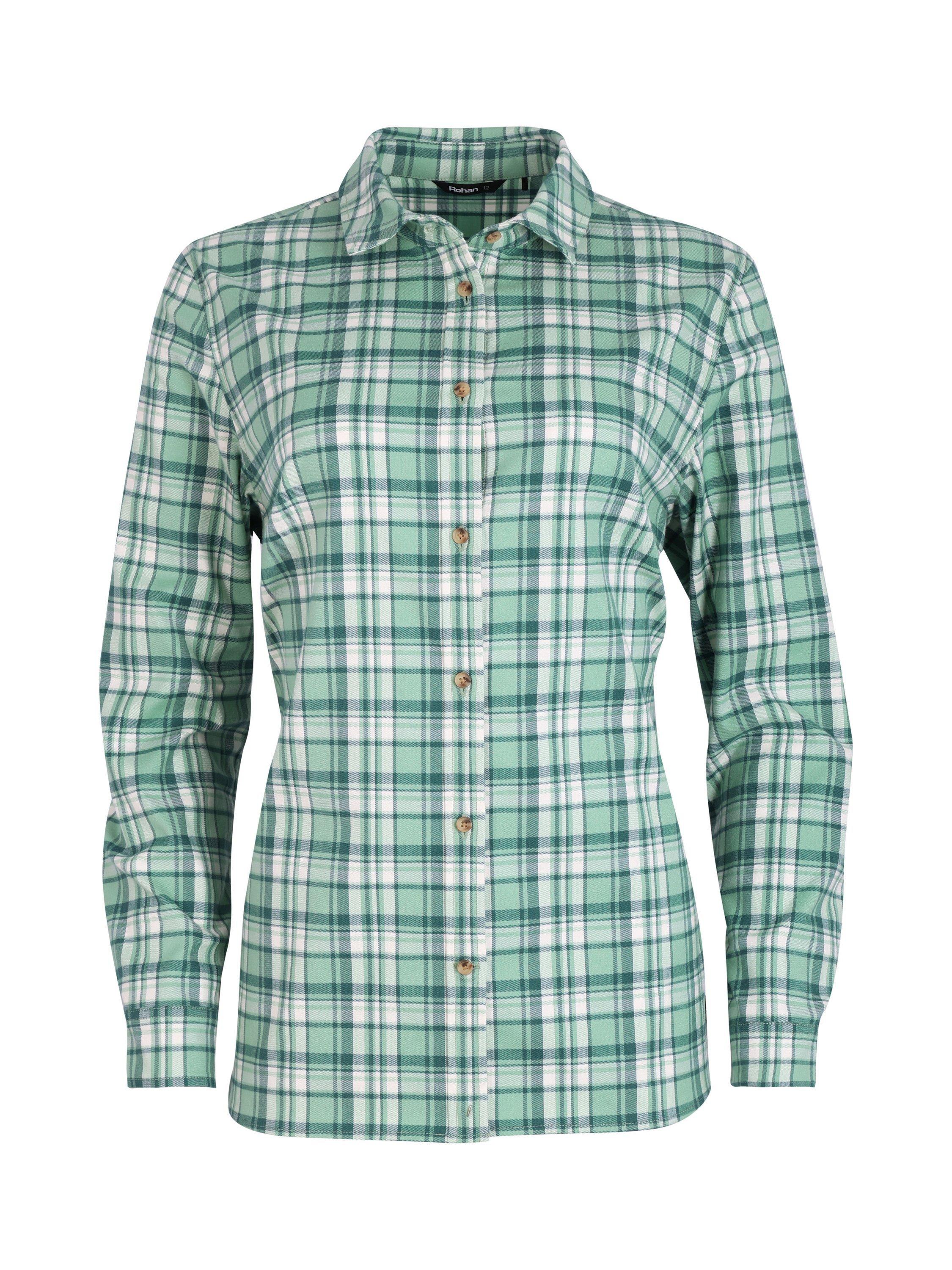 Product image 3 of 4, which shows Rohan Sandford Shirt, Green/Ecru Check , 8