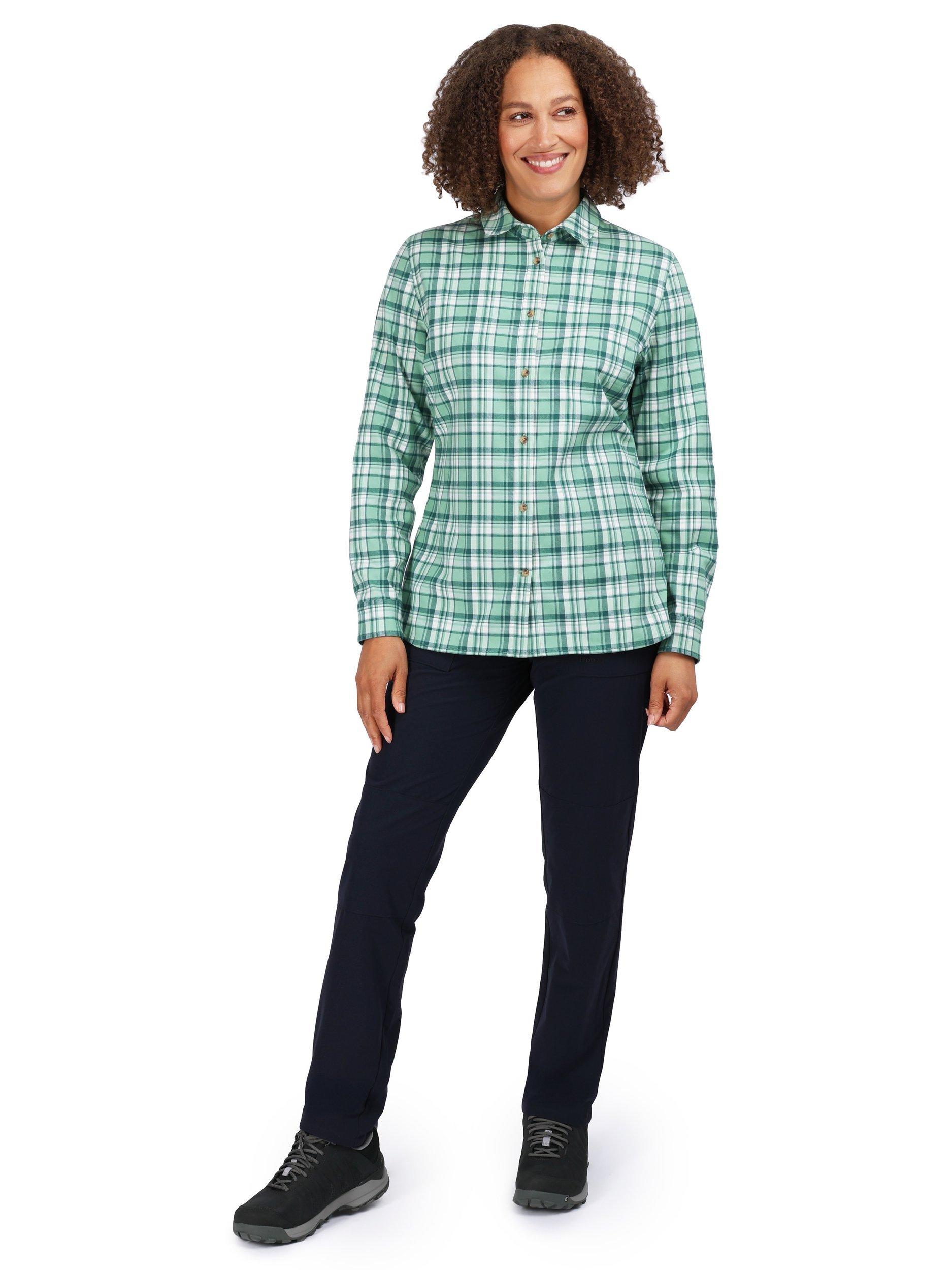 Product image 4 of 4, which shows Rohan Sandford Shirt, Green/Ecru Check , 8