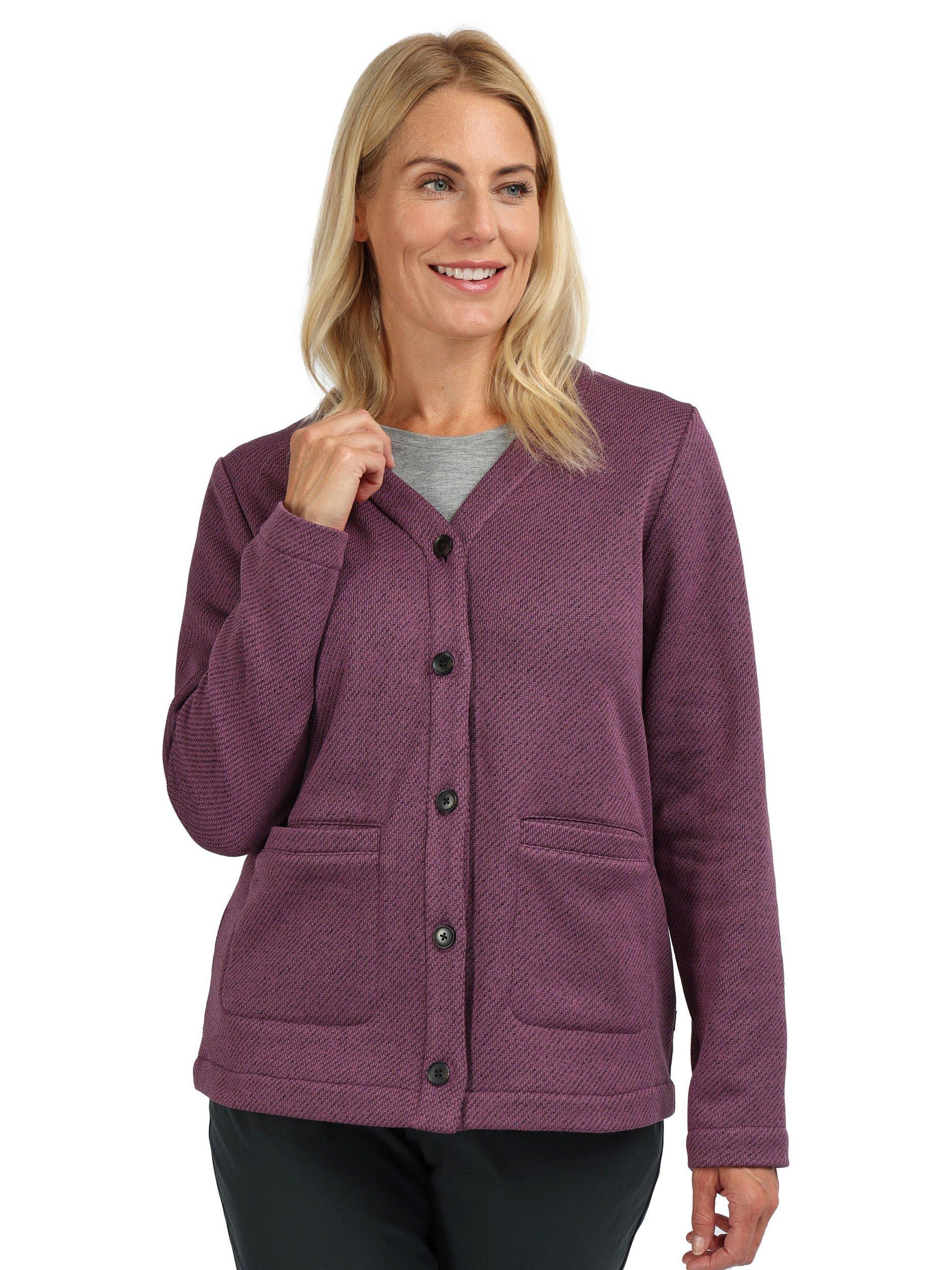 Product image 1 of 6, which shows Rohan Ridgeway Ridgeway Fleece Cardigan, Blackberry Purple, XS