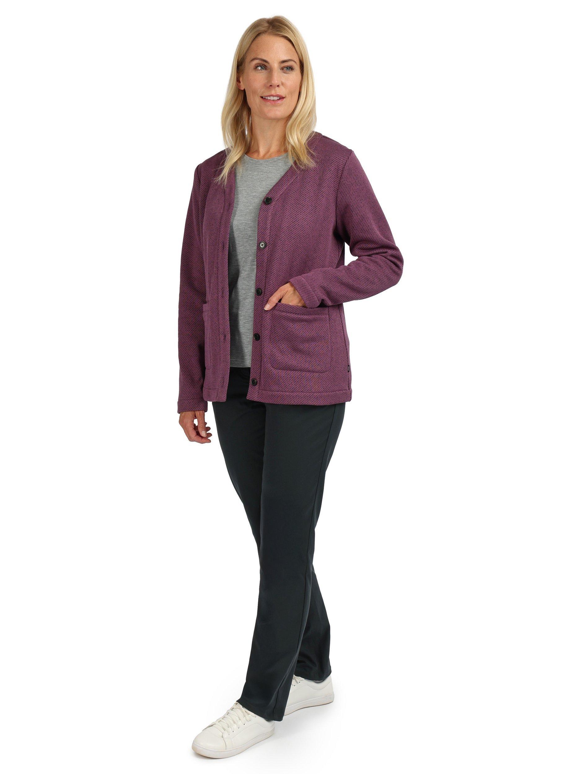 Product image 4 of 6, which shows Rohan Ridgeway Ridgeway Fleece Cardigan, Blackberry Purple, XS