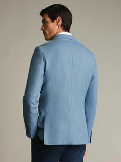 Charles Tyrwhitt Linen Cotton Blend Single Breasted Slim Fit Jacket - view 2, Light Blue