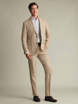 Charles Tyrwhitt Slim Fit Linen Twill Blazer, Natural Stone, Natural Stone
