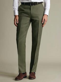 Charles Tyrwhitt Linen Slim Fit Suit Trousers, Olive Green