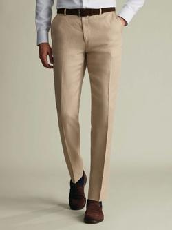 Charles Tyrwhitt Linen Slim Fit Suit Trousers, Natural Stone