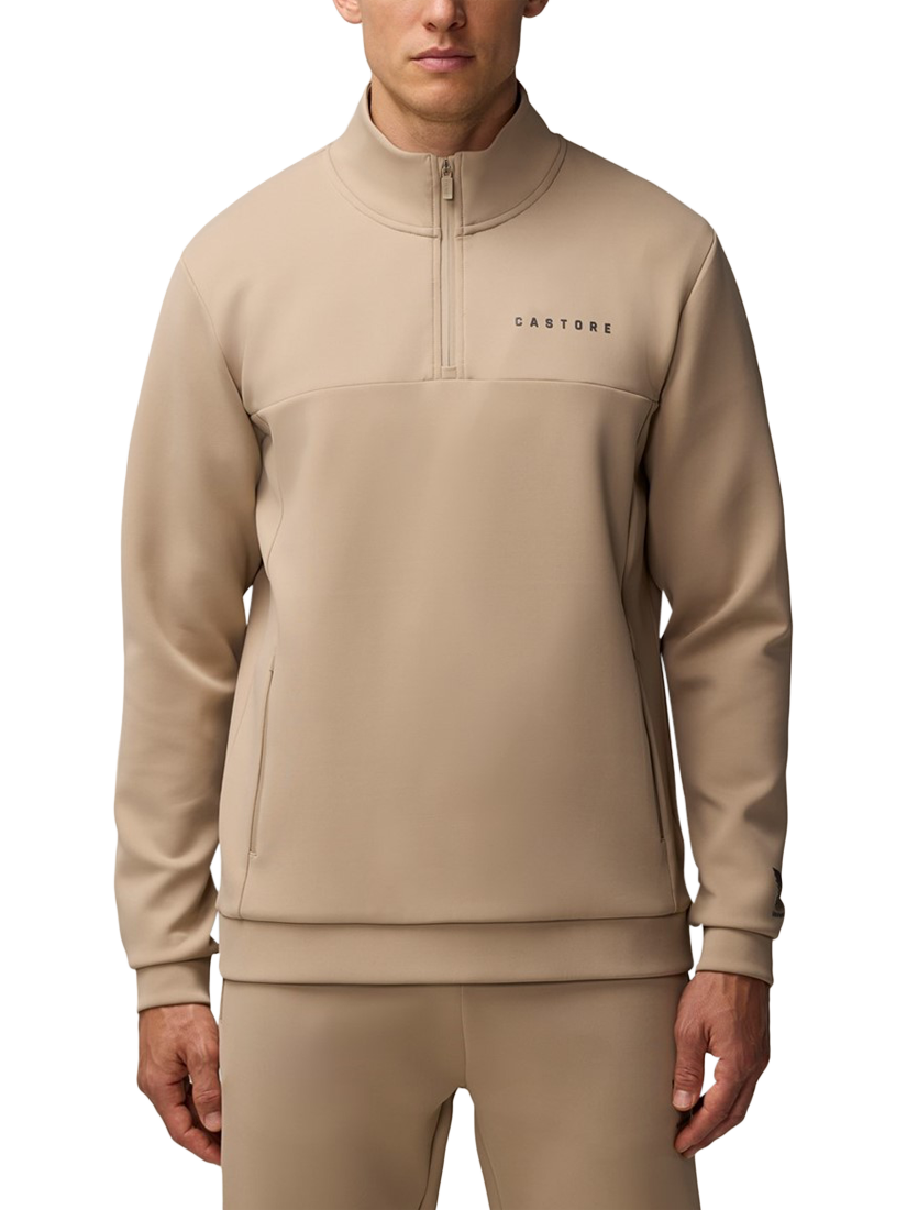 Product image 1 of 4, which shows Castore Scuba 1/4 Zip Top, Mushroom, XS