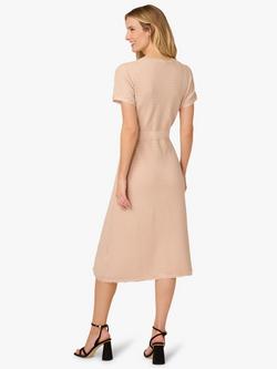 Adrianna Papell Waffle Textured Knit Dress, Champagne Blush - view 2, Champagne Blush