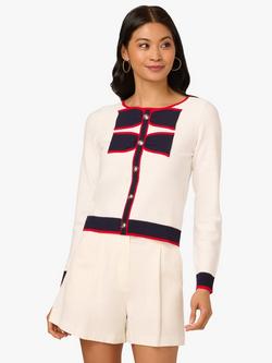 Adrianna Papell Colour Block Round Neck Sweatshirt, Ivory/Multi, Ivory/Multi