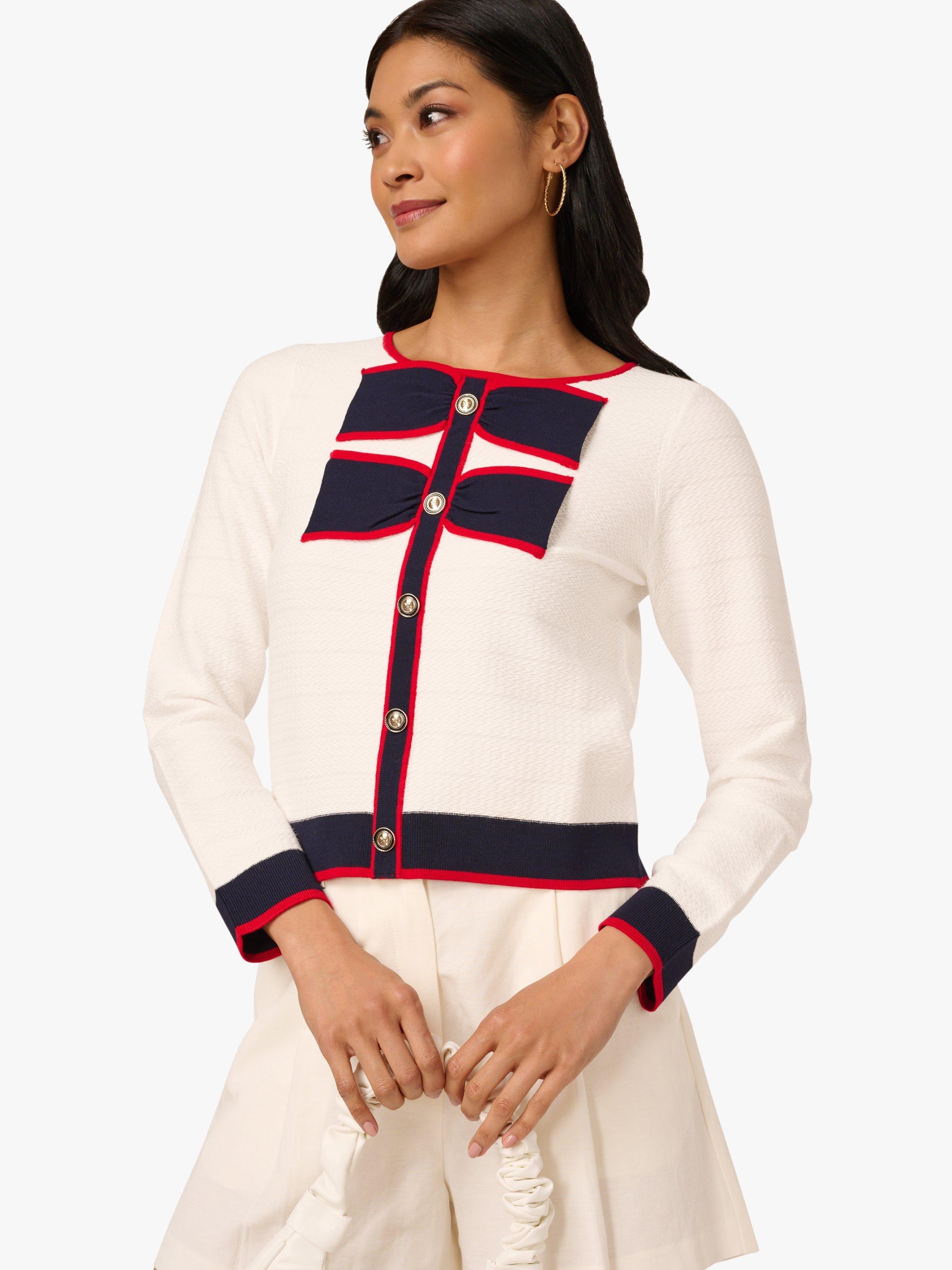 Product image 4 of 7, which shows Adrianna Papell Colour Block Round Neck Sweatshirt, Ivory/Multi, L