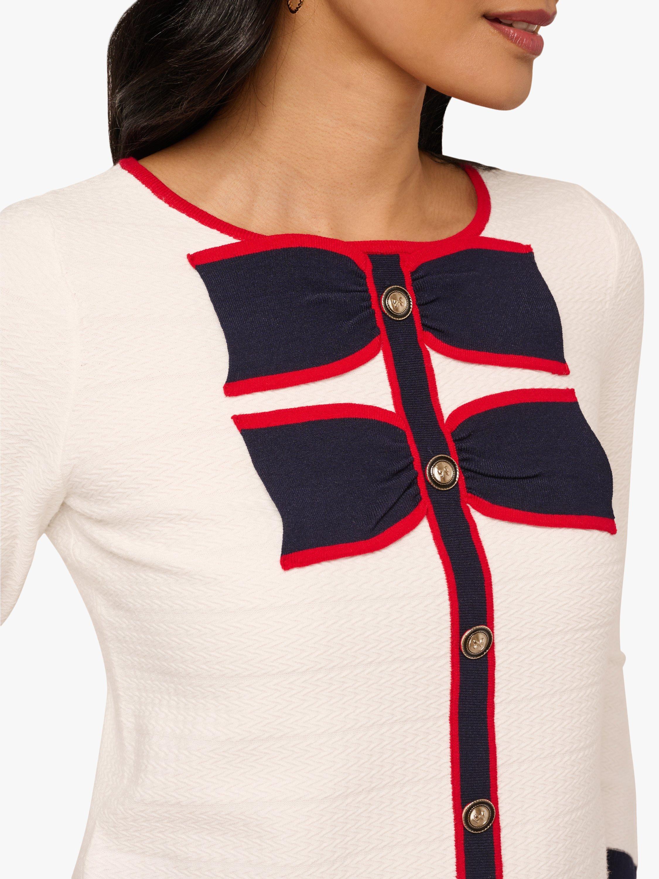 Product image 5 of 7, which shows Adrianna Papell Colour Block Round Neck Sweatshirt, Ivory/Multi, L