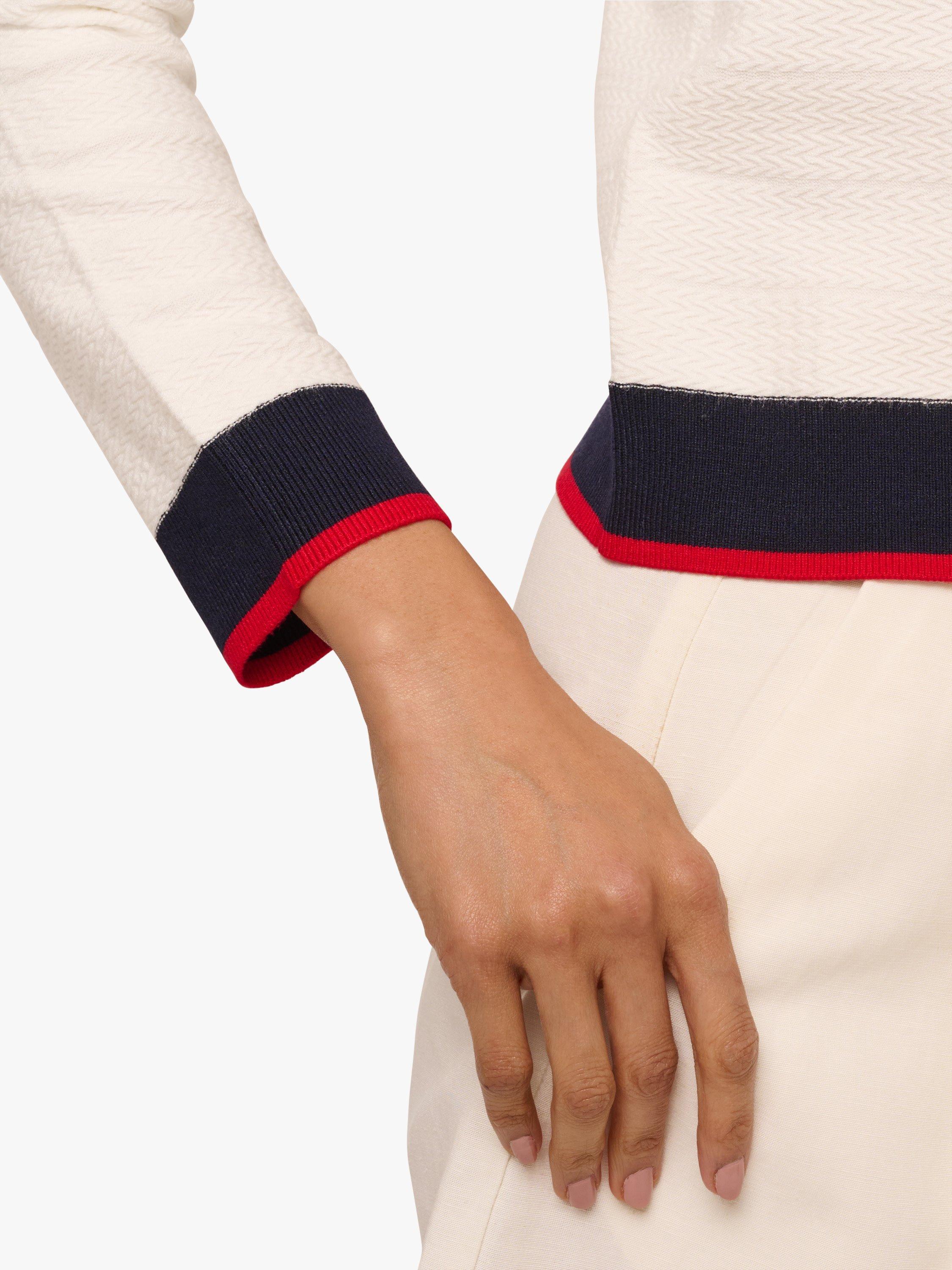 Product image 6 of 7, which shows Adrianna Papell Colour Block Round Neck Sweatshirt, Ivory/Multi, L