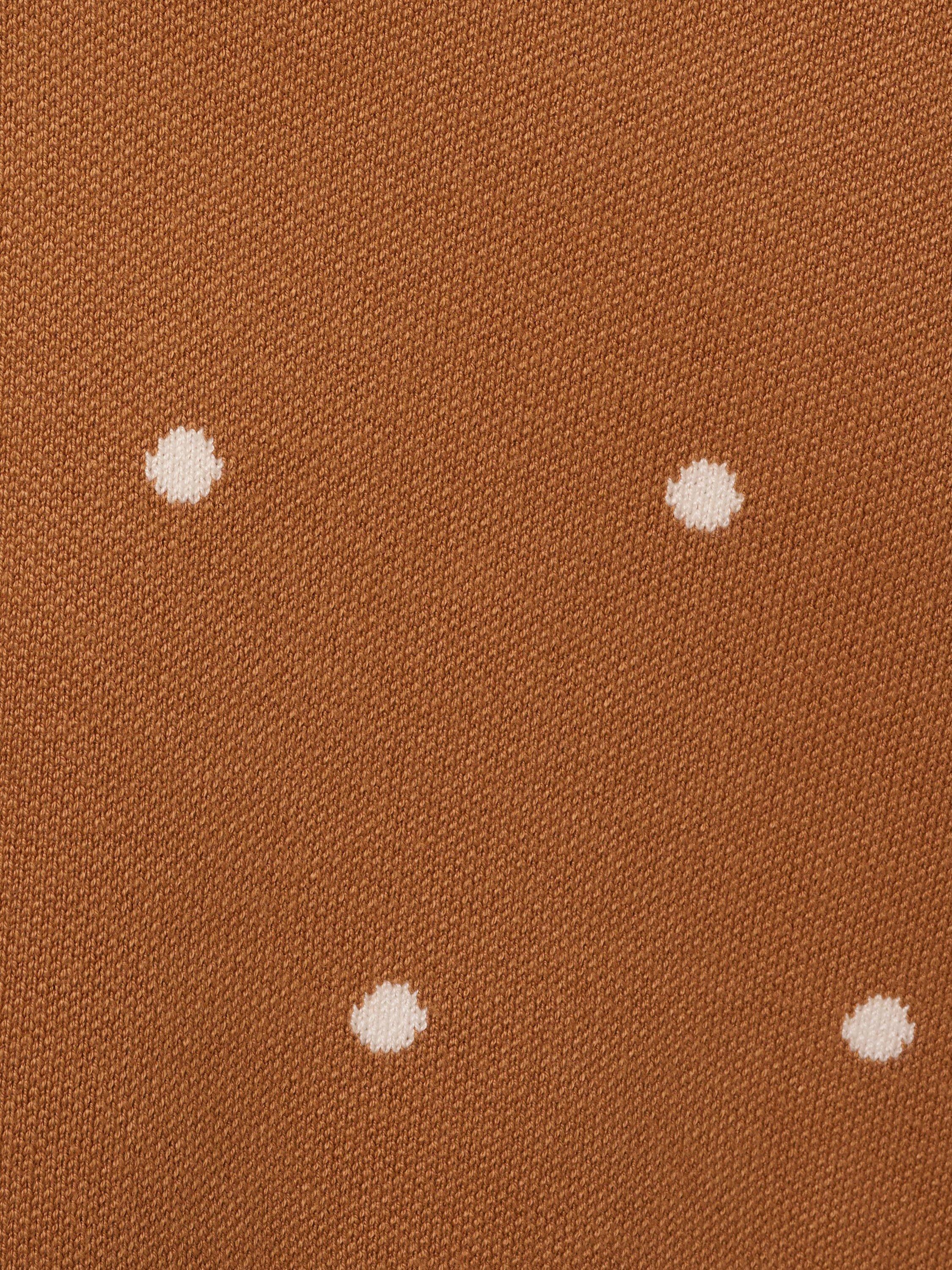 Product image 7 of 7, which shows Adrianna Papell Polka Dot Knit Top, Camel/Multi, L