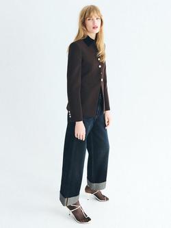 Mango Sofia High Neck Blazer - view 2, Brown