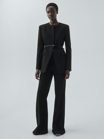 Mango Tropi Tailored Blazer, Black - view 2, Black