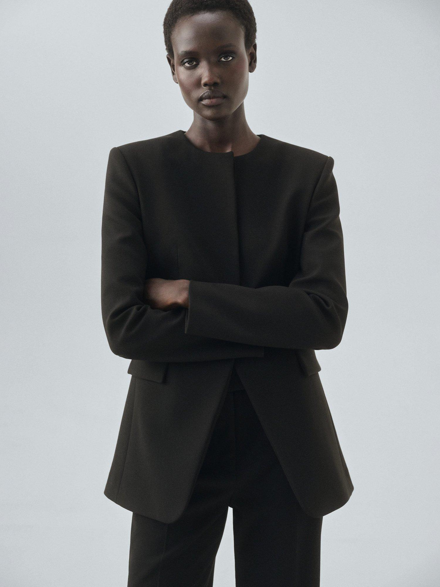 Product image 7 of 8, which shows Mango Tropi Tailored Blazer, Black, L