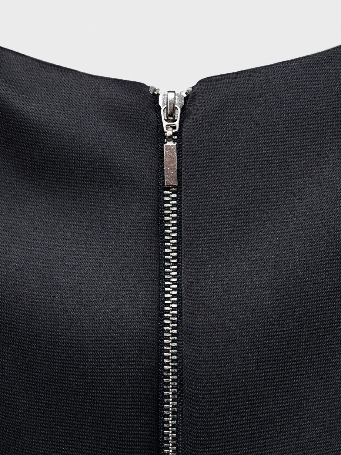 Product image 6 of 7, which shows Mango Dafne Satin Mini Dress, Charcoal, 10