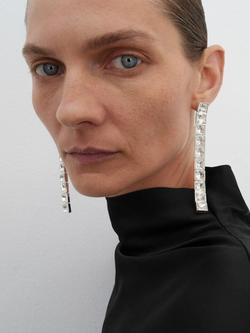 Mango Elisa Asymmetric Satin Dress, Black - view 2, Black