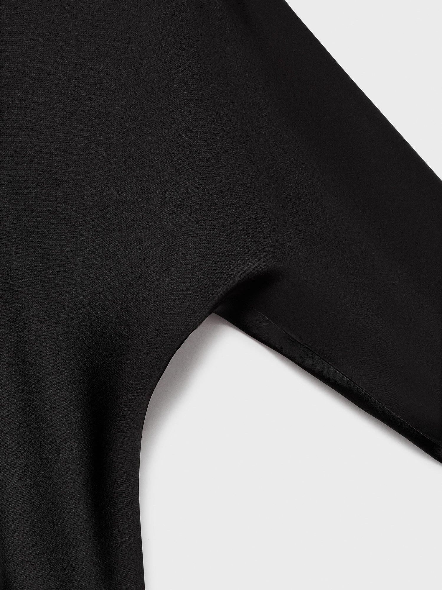 Product image 5 of 7, which shows Mango Elisa Asymmetric Satin Dress, Black, 6
