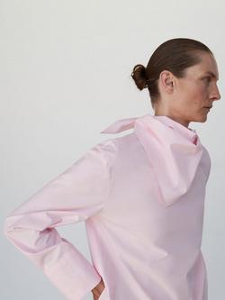 Mango Lombda Scarf Neck Top, Pastel Pink - view 2, Pastel Pink