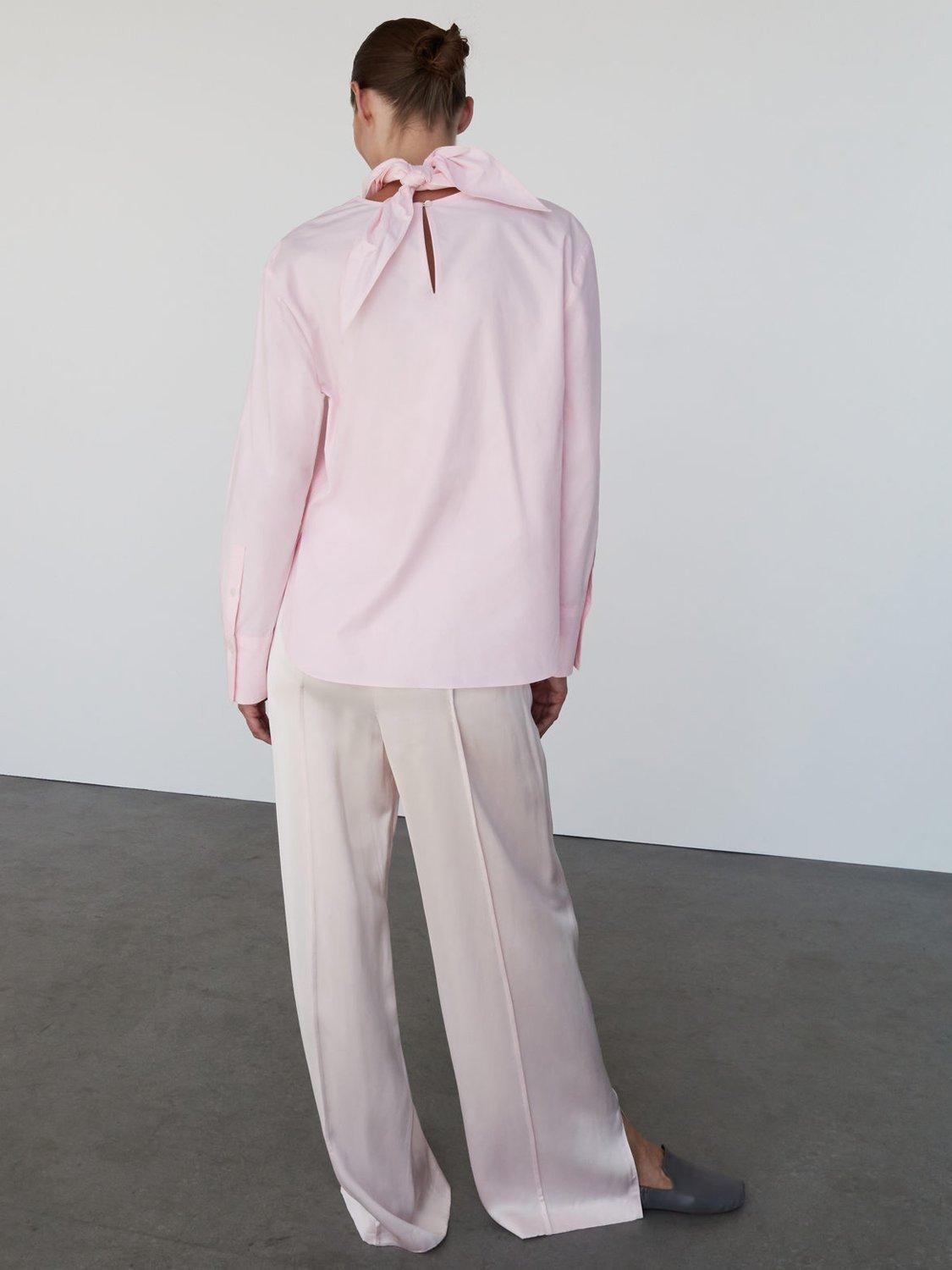 Product image 4 of 7, which shows Mango Lombda Scarf Neck Top, Pastel Pink, 10