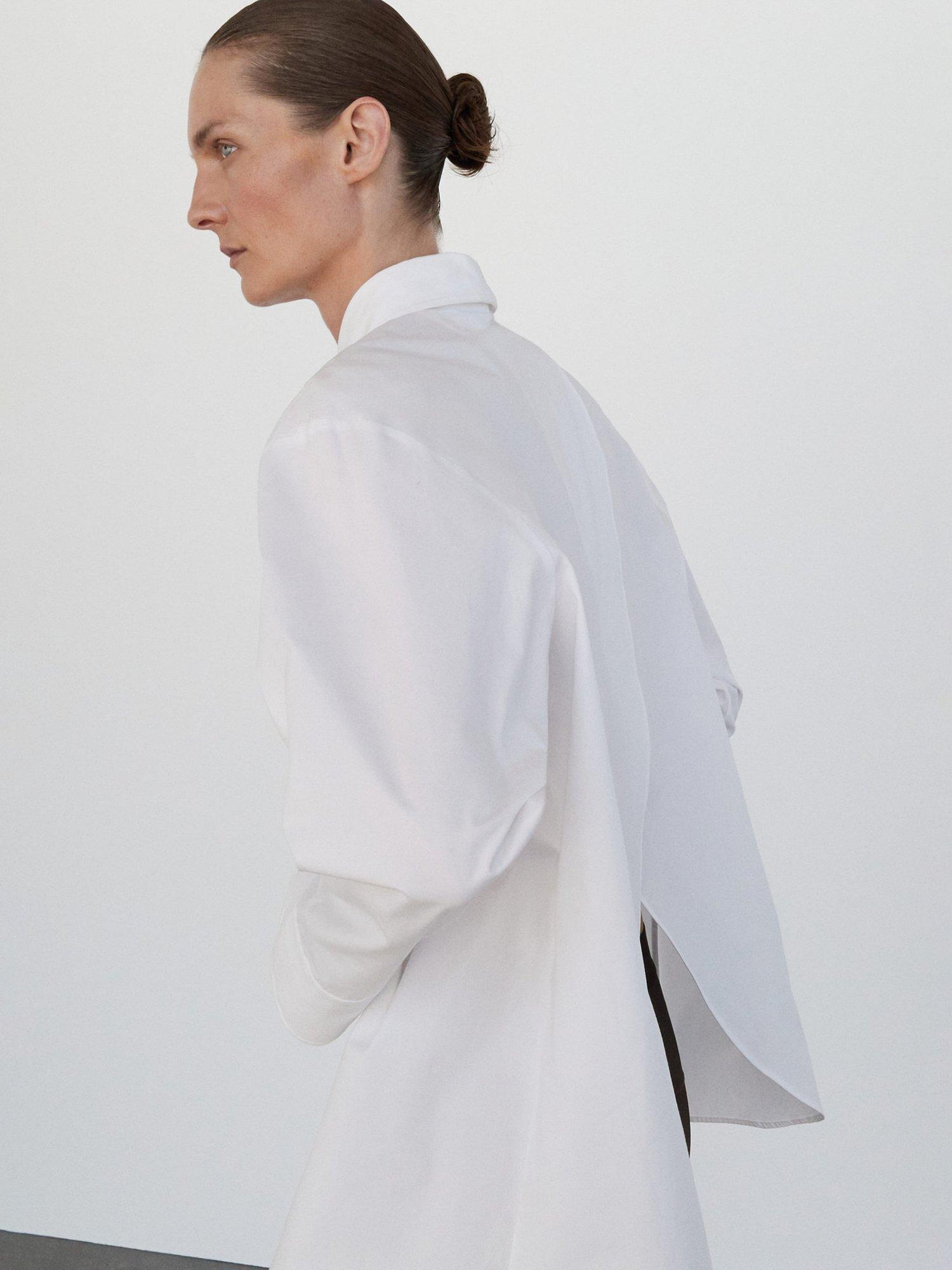 Product image 2 of 8, which shows Mango Lombarda Cross Back Shirt, White, 10