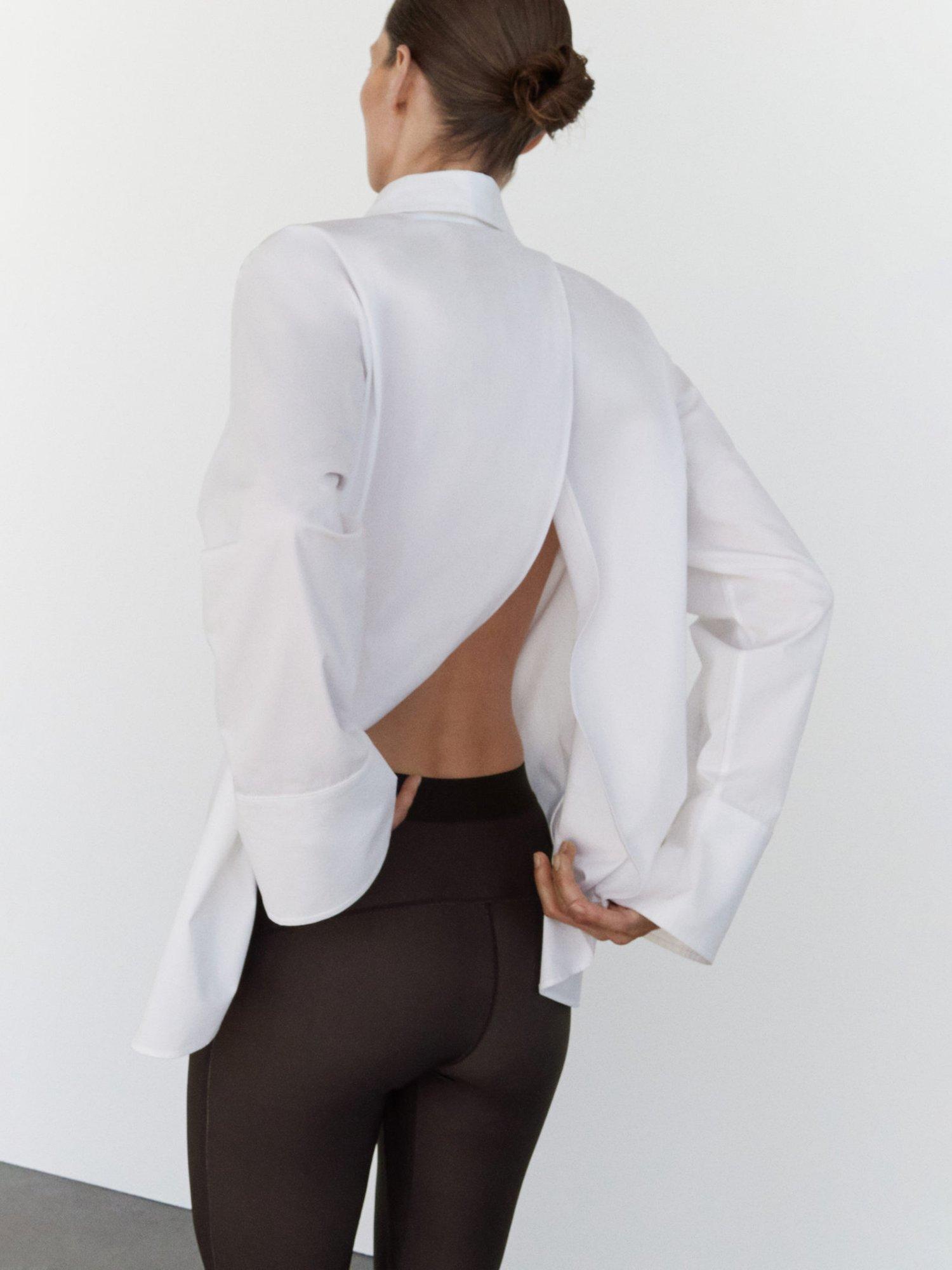 Product image 6 of 8, which shows Mango Lombarda Cross Back Shirt, White, 10