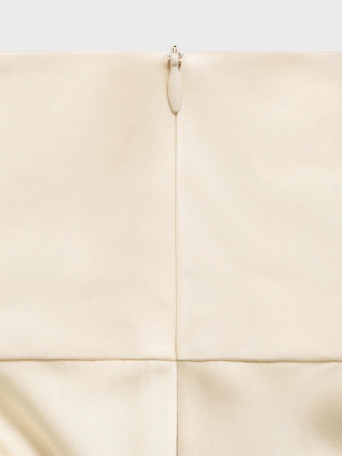 Product image 7 of 7, which shows Mango Stone High Neck Satin Top, Light Beige, 8