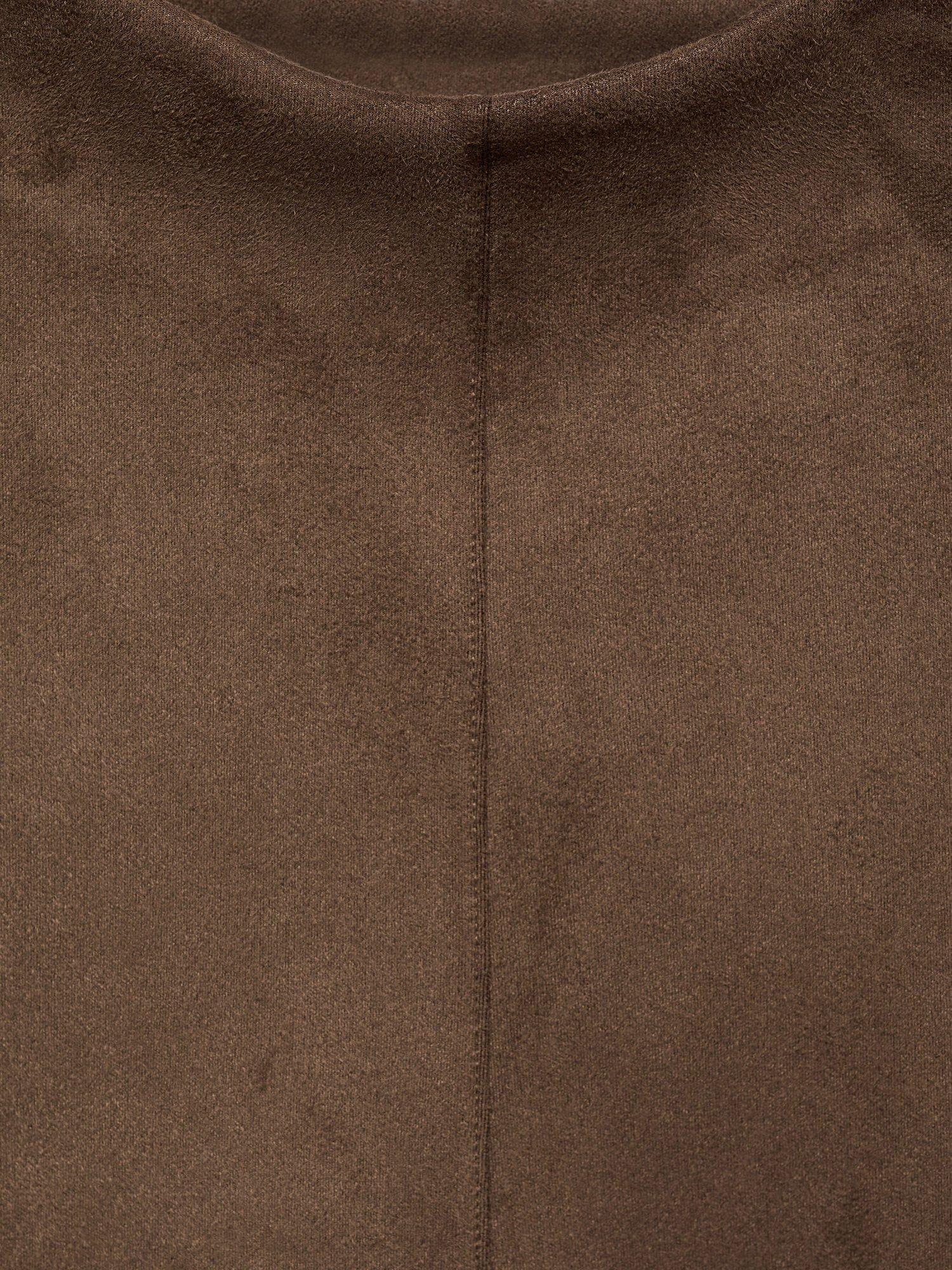 Product image 8 of 8, which shows Mango Texas Short Sleeve High Neck Blouse, Lt Pastel Brown, S