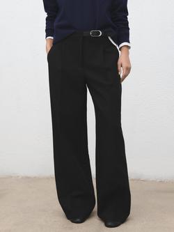 Mango Cinta Wide Leg Trousers, Black