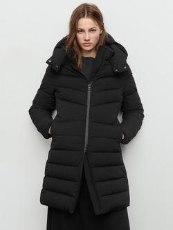 Mango Bego Hooded Puffer Jacket, Black