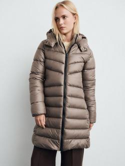Mango Bego Hooded Puffer Jacket, Medium Brown