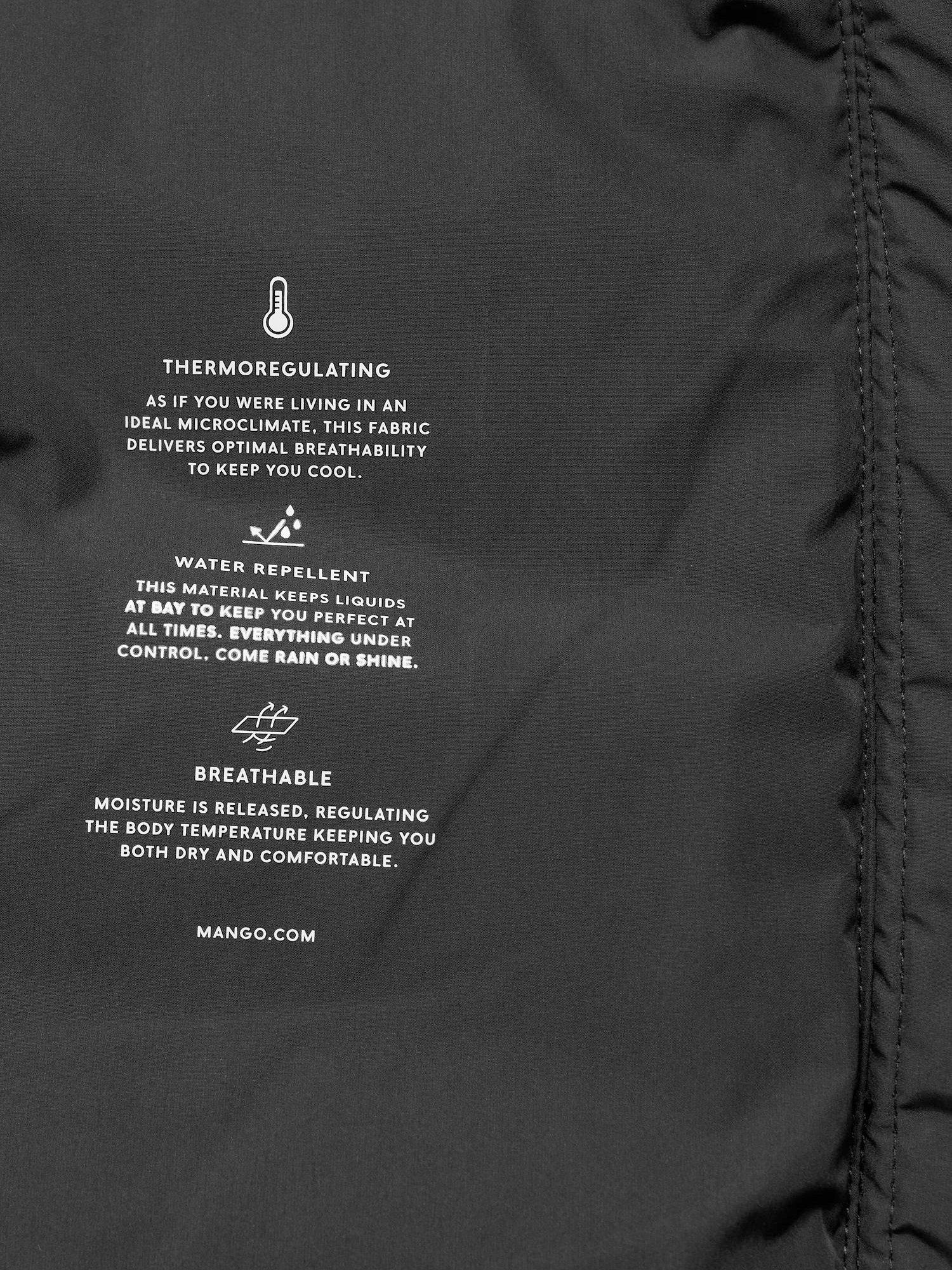 Product image 5 of 9, which shows Mango Tokyo Hooded Quilted Zip Front Coat, Black, XXXL