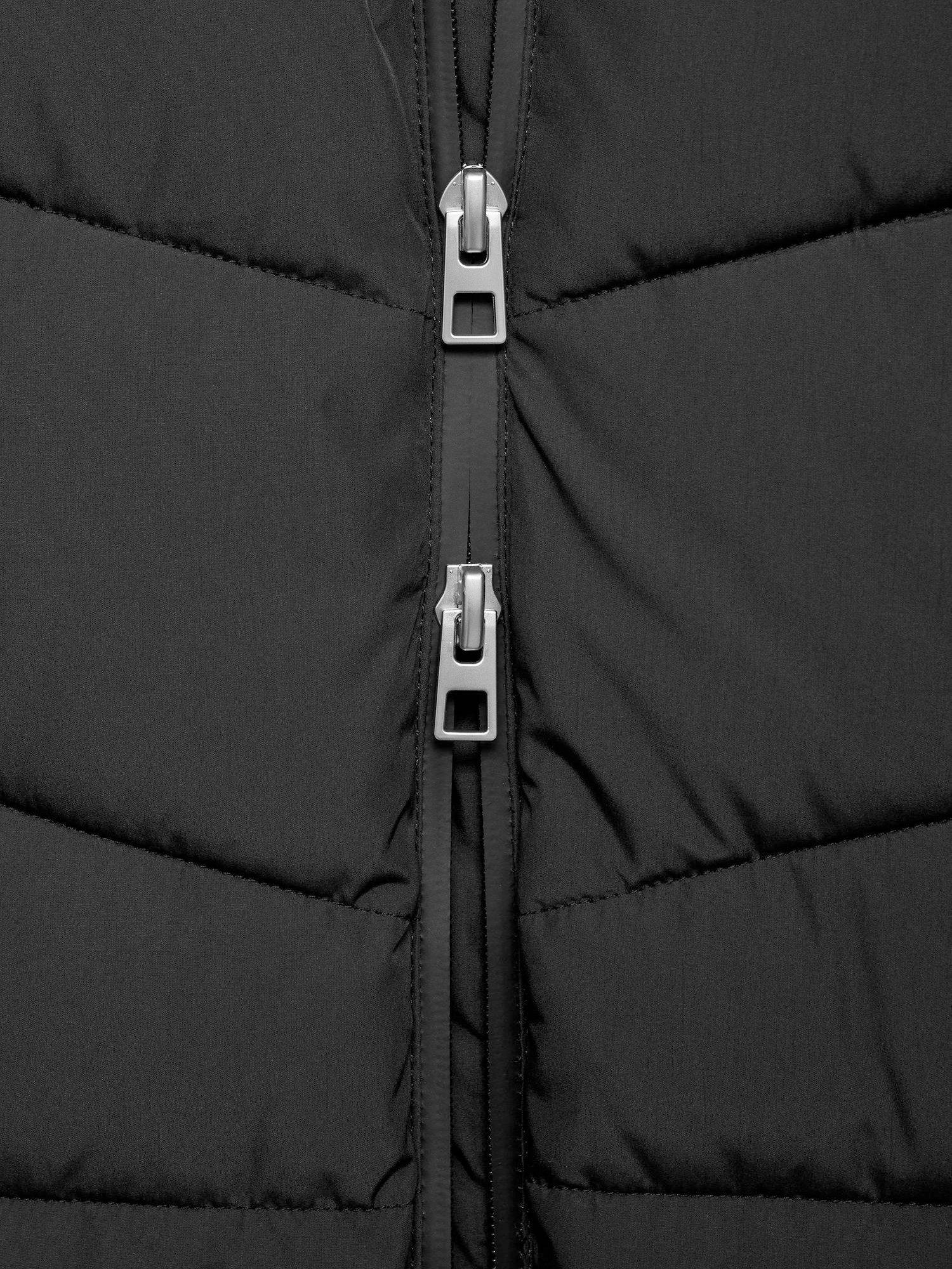 Product image 9 of 9, which shows Mango Tokyo Hooded Quilted Zip Front Coat, Black, XXXL