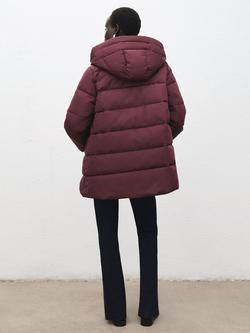 Mango Tokyo Quilted Water Repellent Jacket, Dark Red - view 2, Dark Red